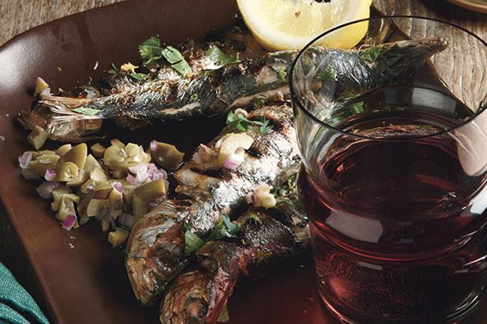 Appresentation suggestion of Grilled Sardines with Lemon and Herbs