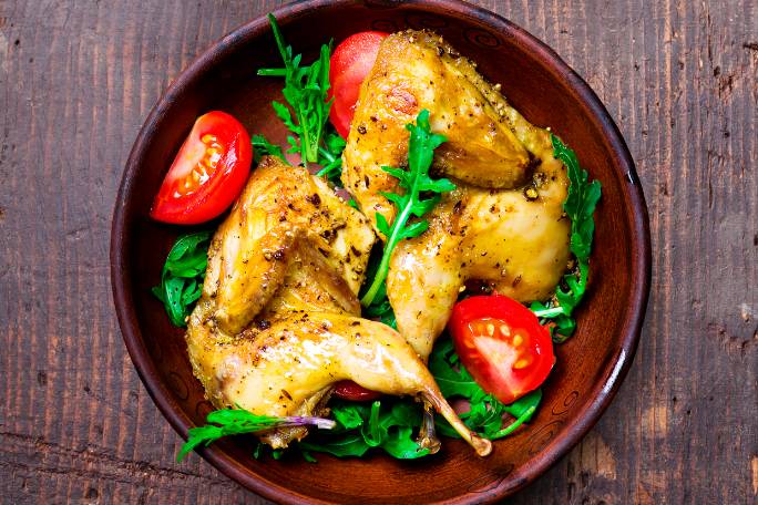 Appresentation suggestion of Simple Roast Quail