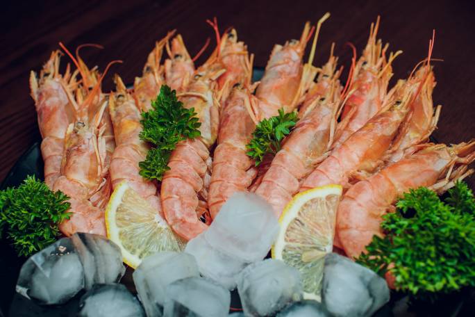 Appresentation suggestion of Wild Caught Red Argentina Shrimp Cocktail