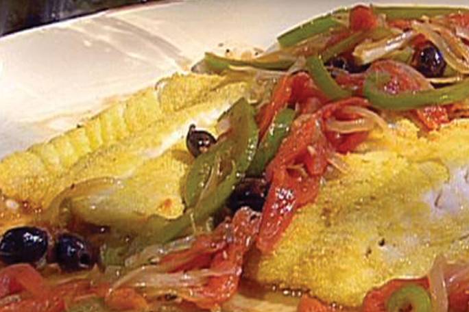 Appresentation suggestion of Portuguese-Style Pan-Fried Hake