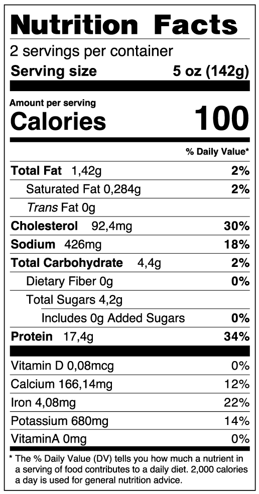 Nutrition facts about Clam Meat Cooked
