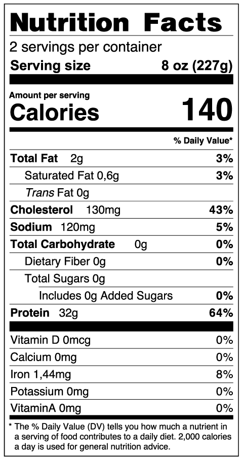 Nutrition facts about Baby Octopus