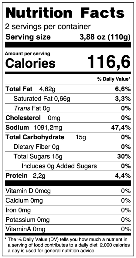 Nutrition facts about Seaweed Salad