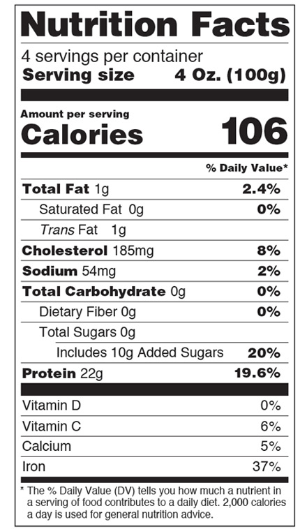 Nutrition facts about Pacific Smelts