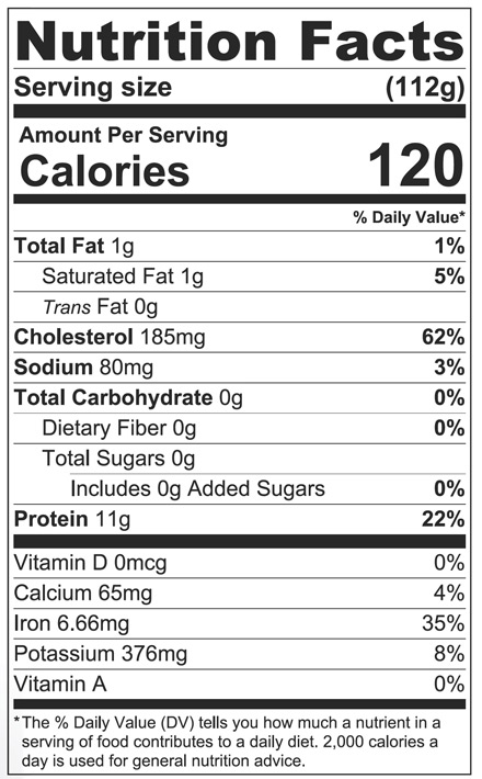 Nutrition facts about Squid Rings